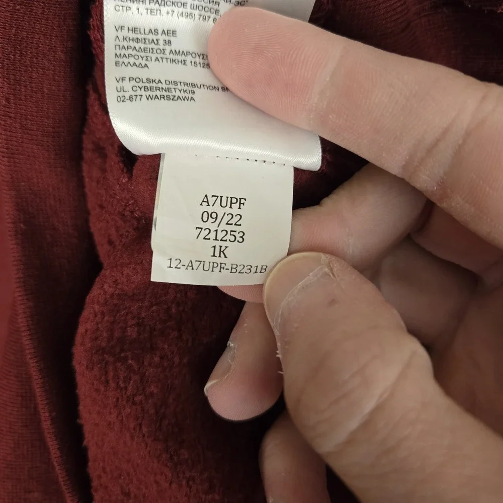 The North Face Heritage Patch 1/4 Zip Mens Large Pullover NF0A7UPF‎ Burgundy - Picture 6 of 9